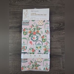 EnVogue Floral Dish Drying Mat Set(2) NEW